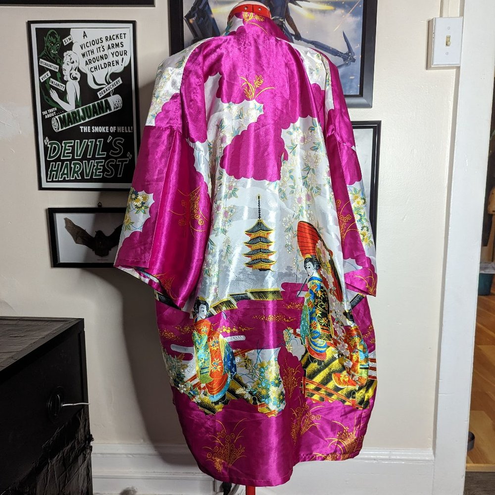 Vintage Japanese Silk Dressing Robe
